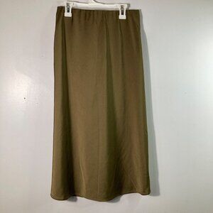 Womens The Drop Silky Slip Skirt Green S Polyester Elastane‎